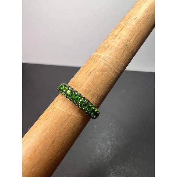 Green Chrome Diopside Rhodium Over Sterling Silver Ring 1.18ctw size 9 - Picture 3 of 11